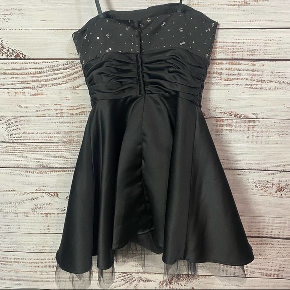 MORI LEE by Madeline Gardner black beaded‎ size 6 Flare mini prom floral … - Picture 7 of 7